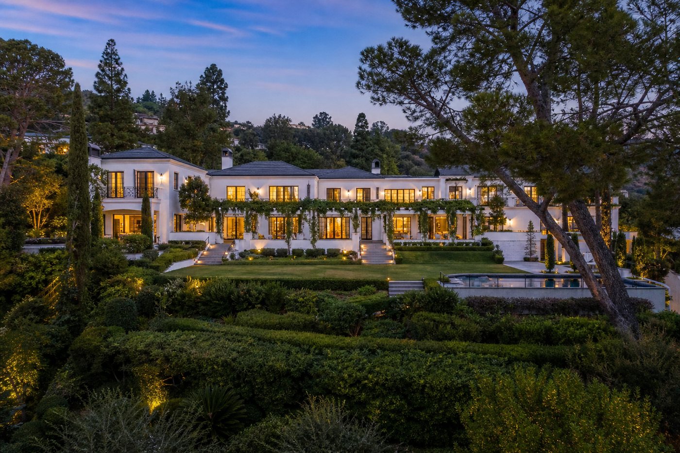 AI-generated concept image of a Bel Air, California hillside estate