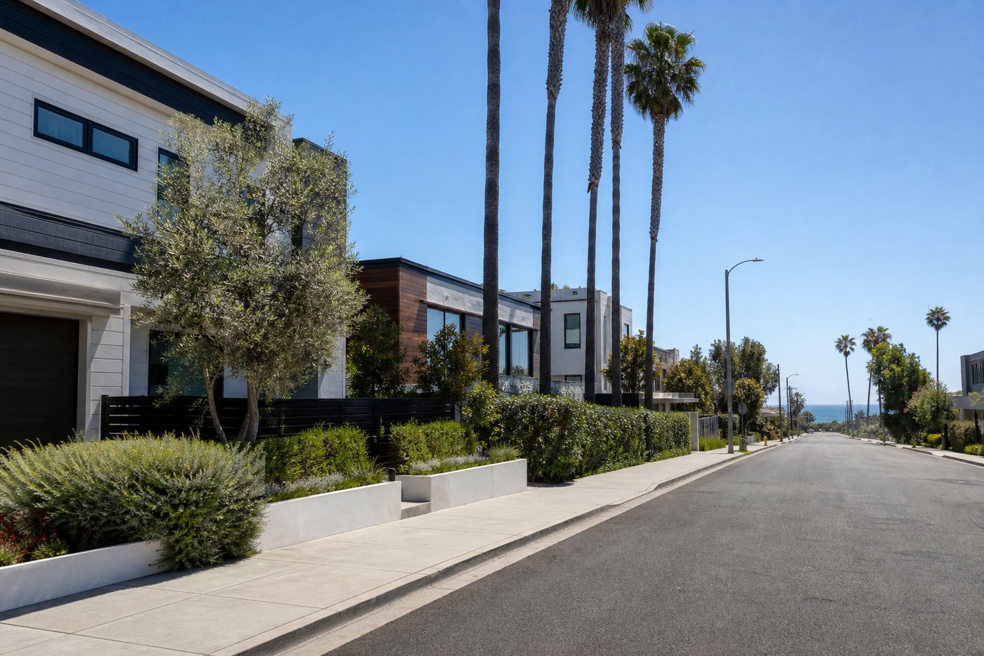 AI-generated concept image of a Santa Monica, California residential street